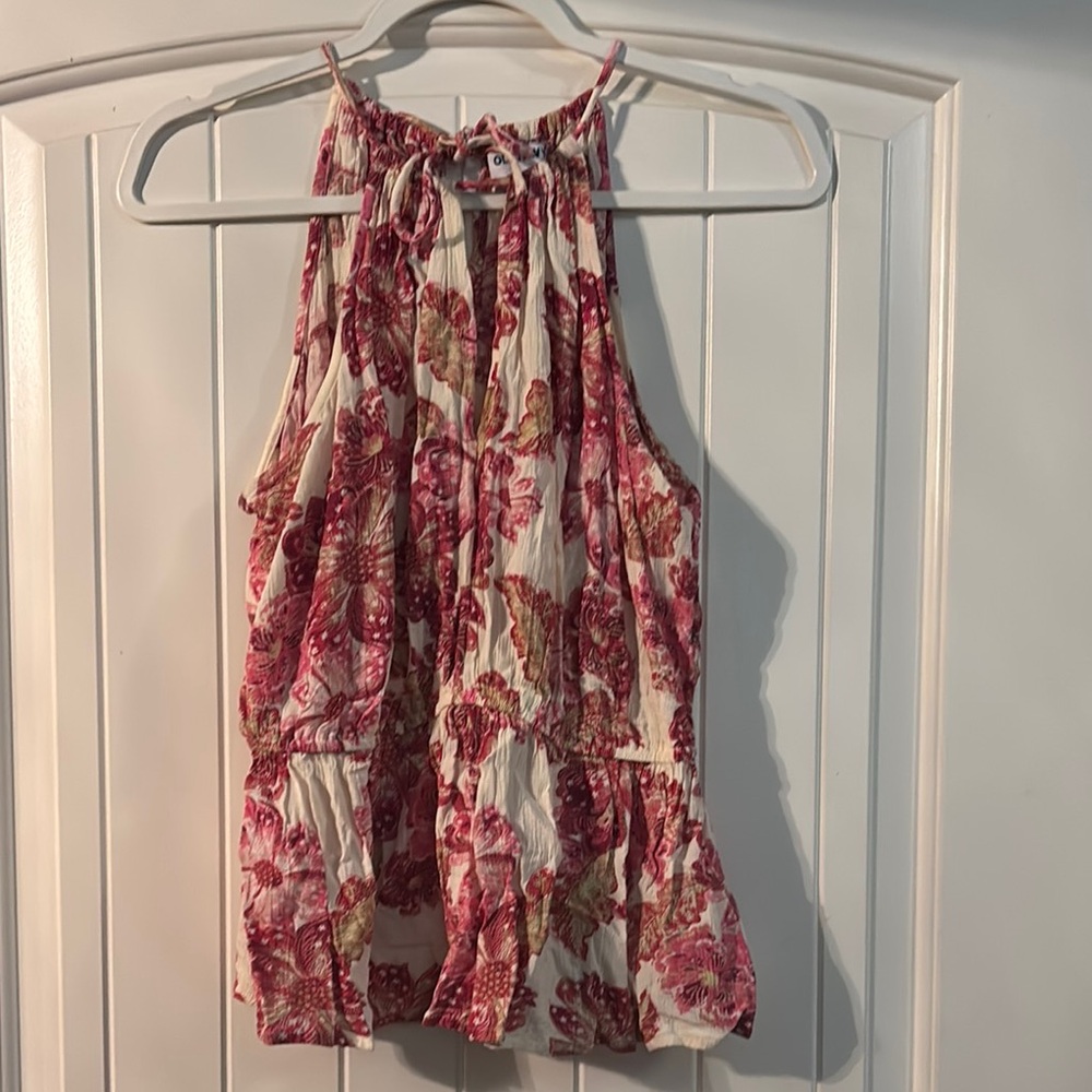 Old Navy Floral Halter Tank Top - Pink and Cream